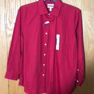 🆕Croft and barrow red men’s dress shirt size 16, 32,33